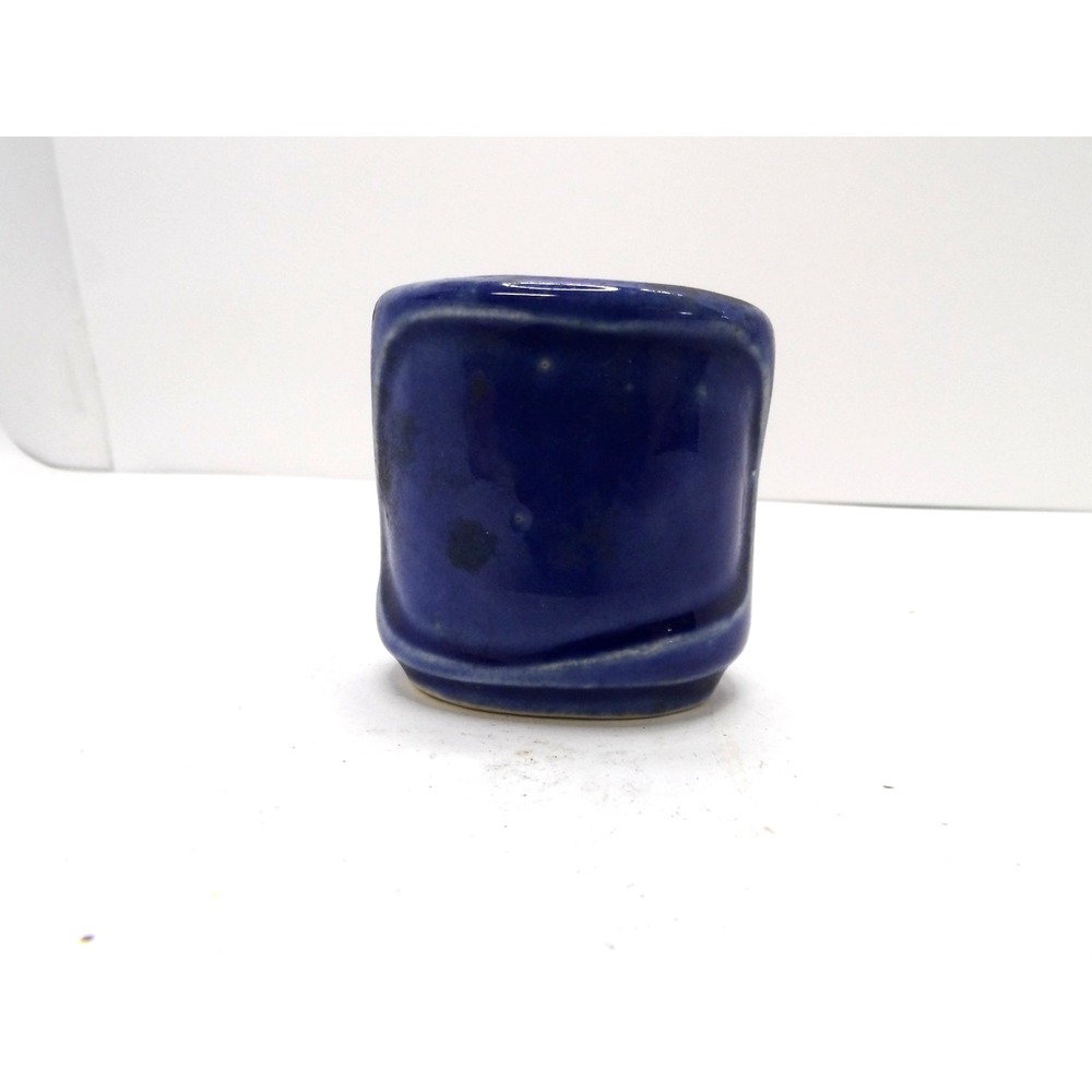 Vintage Blue Ceramic Enesco Toothpick Match Stick Holder